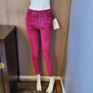 NWT CURRENT/ELLIOTT Stiletto berry cord jeans 28